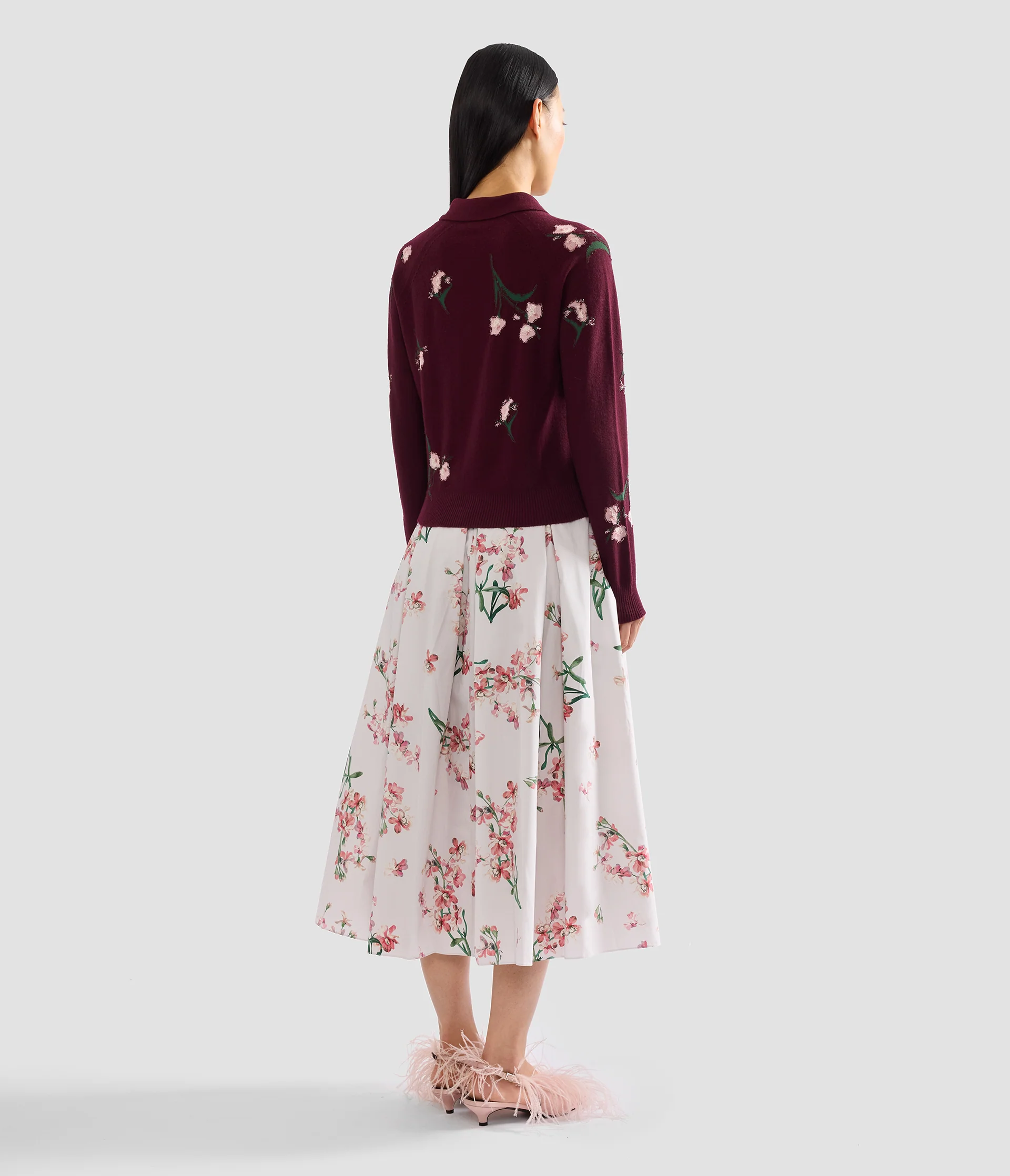 Merino Wool Floral Knit Jumper - Image 3