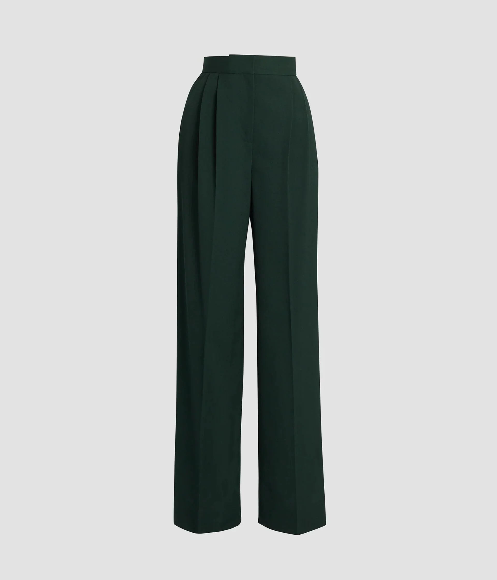 Pleatable Wool Wide Leg Trouser