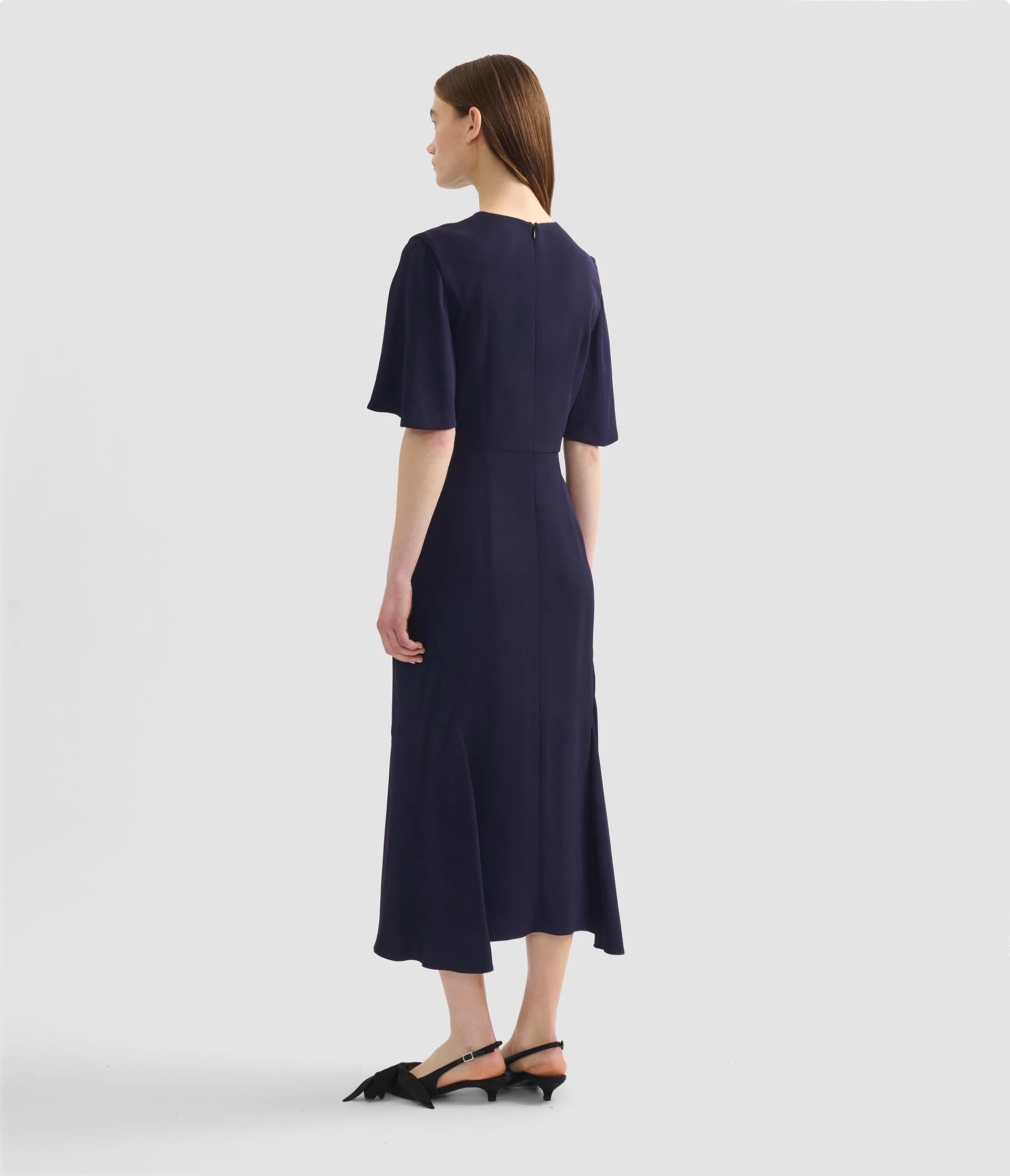 Embellished Sable Short Sleeve Midi Dress - Image 3