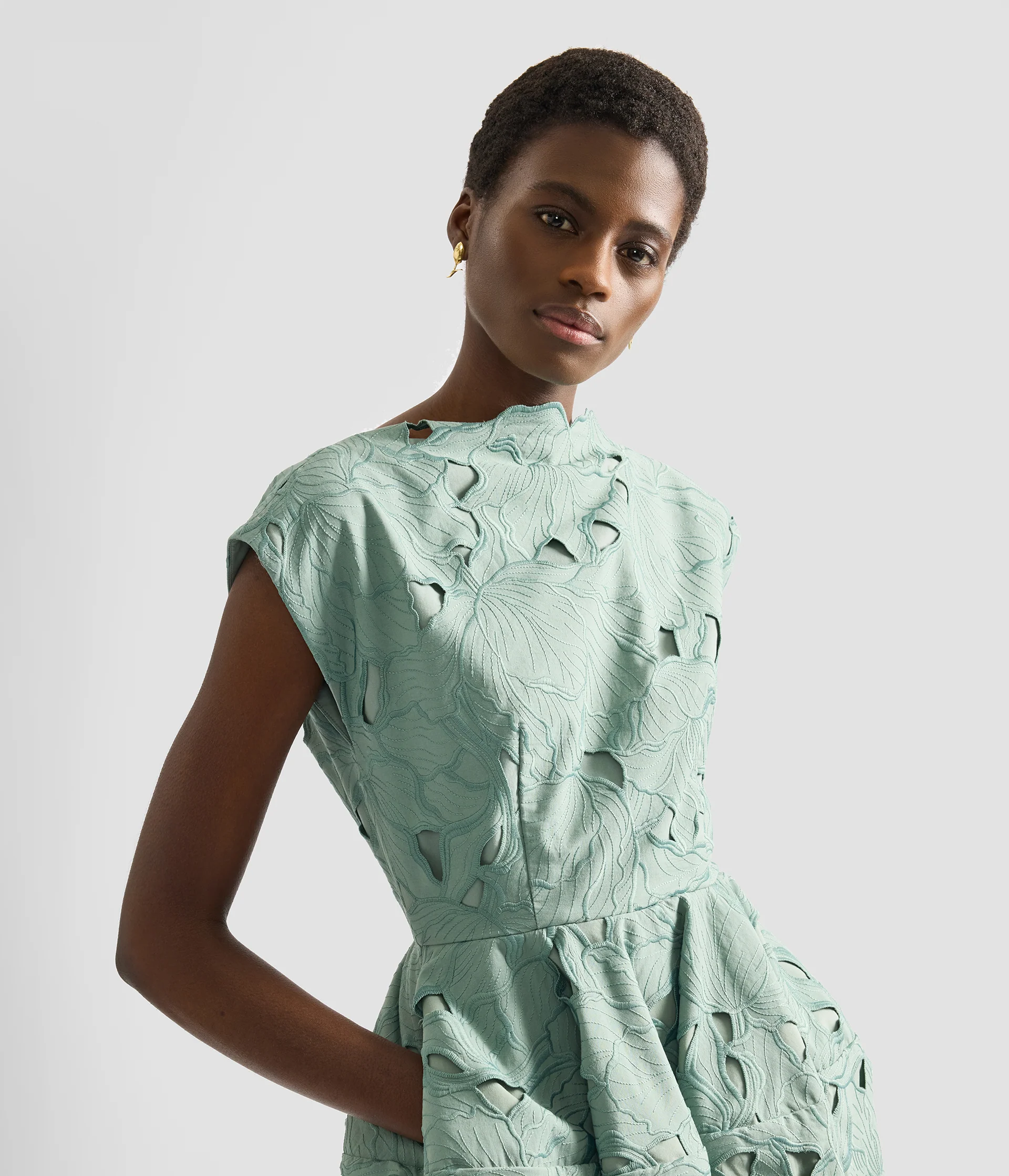 Floral Cutwork Mini Dress - Image 5