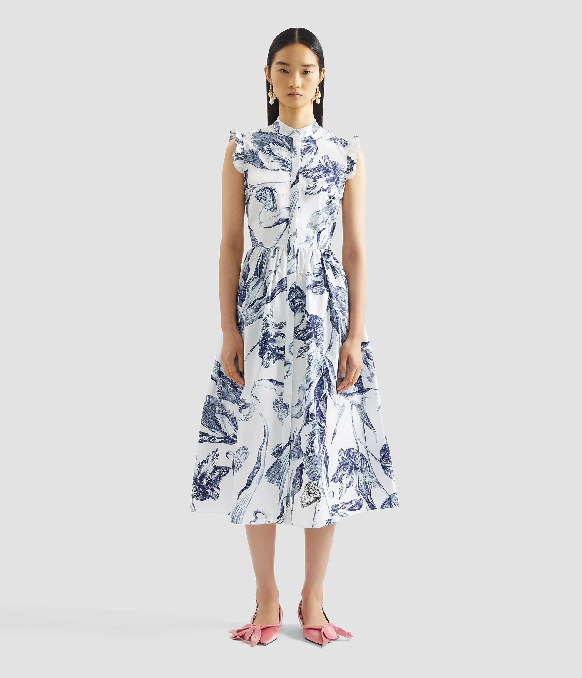 Floral Print Sleeveless Shirt Dress - Image 3