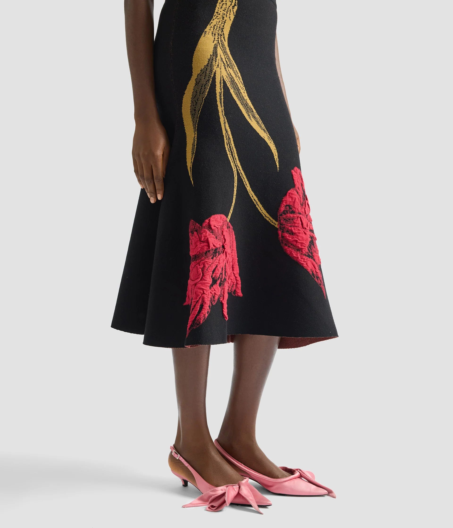 Floral Jacquard Sleeveless Knit Dress - Image 4