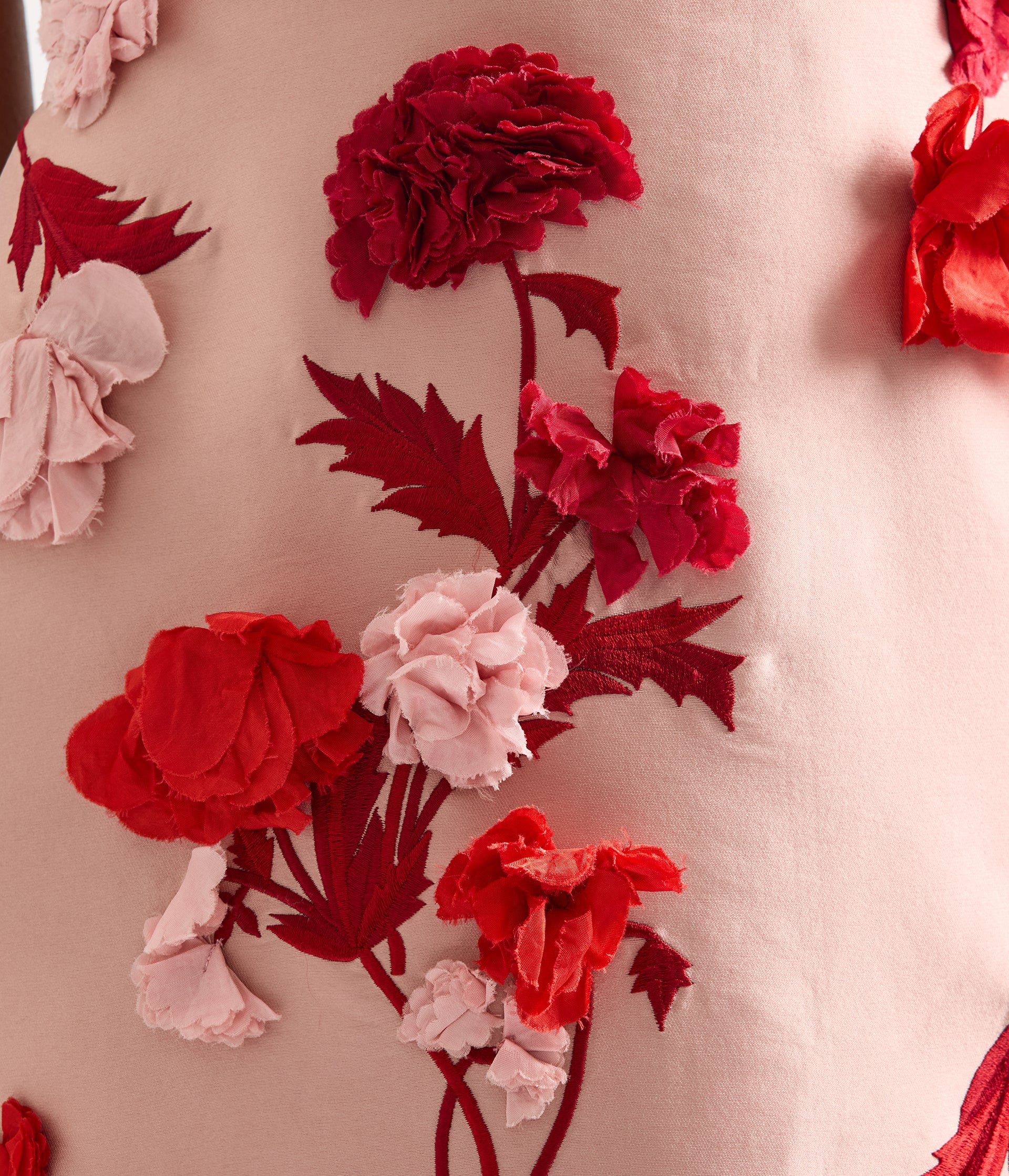 Floral Embroidered Mikado Sleeveless Midi Dress - Image 6