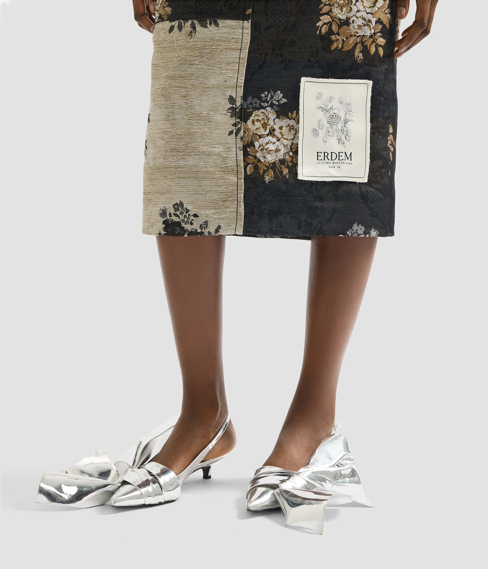 Floral Jacquard Sleeveless Midi Dress - Image 7