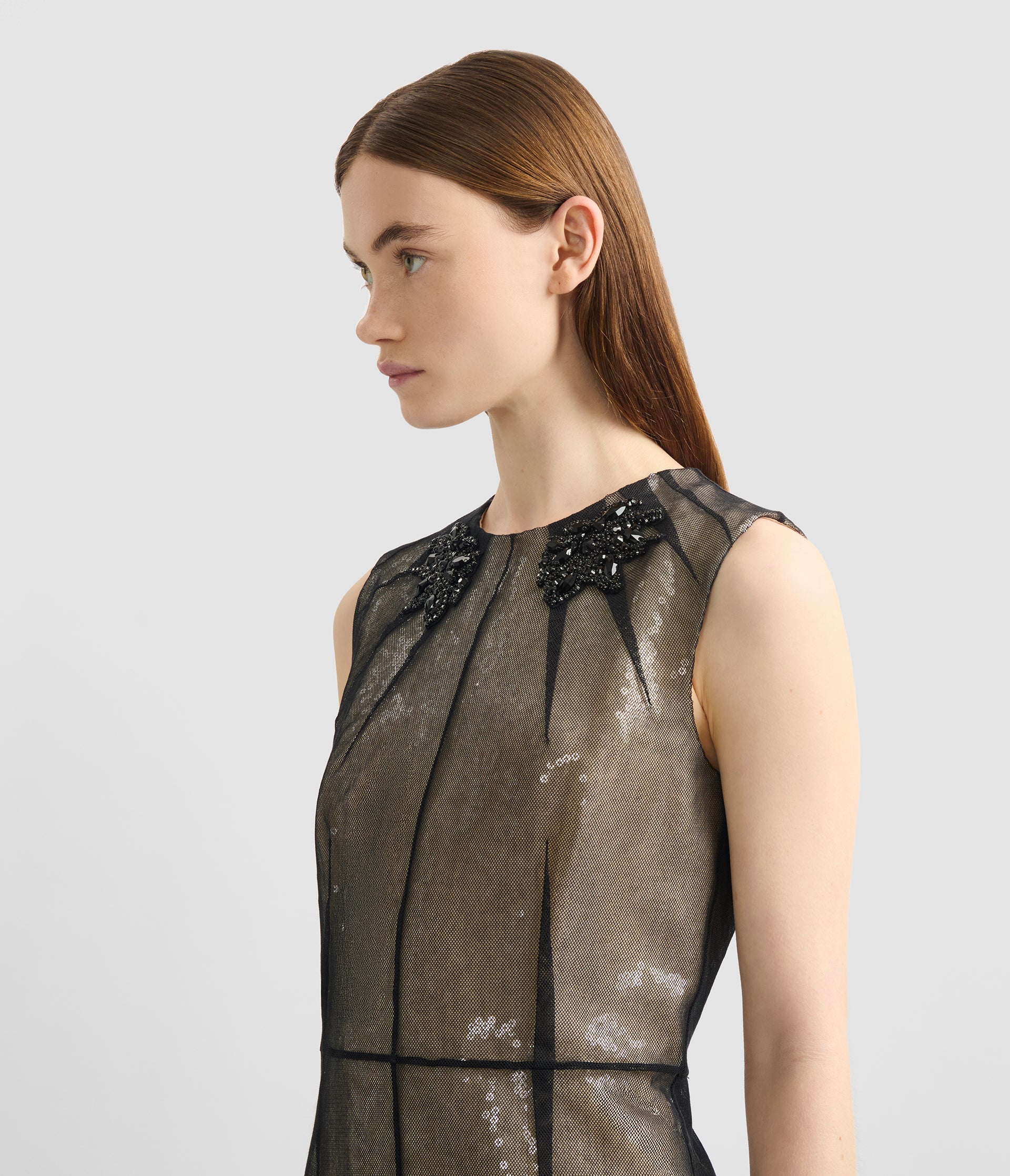 Embellished Organza Sequin Midi Dress - Image 5