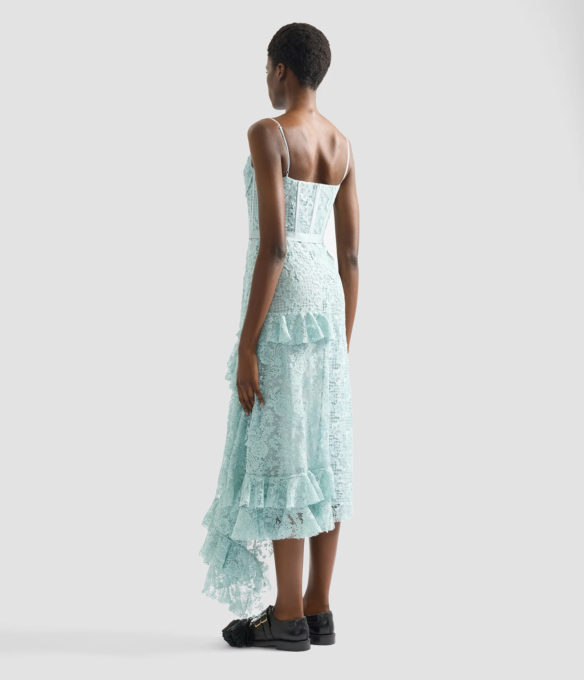 Floral Guipure Lace Sleeveless Midi Dress - Image 3