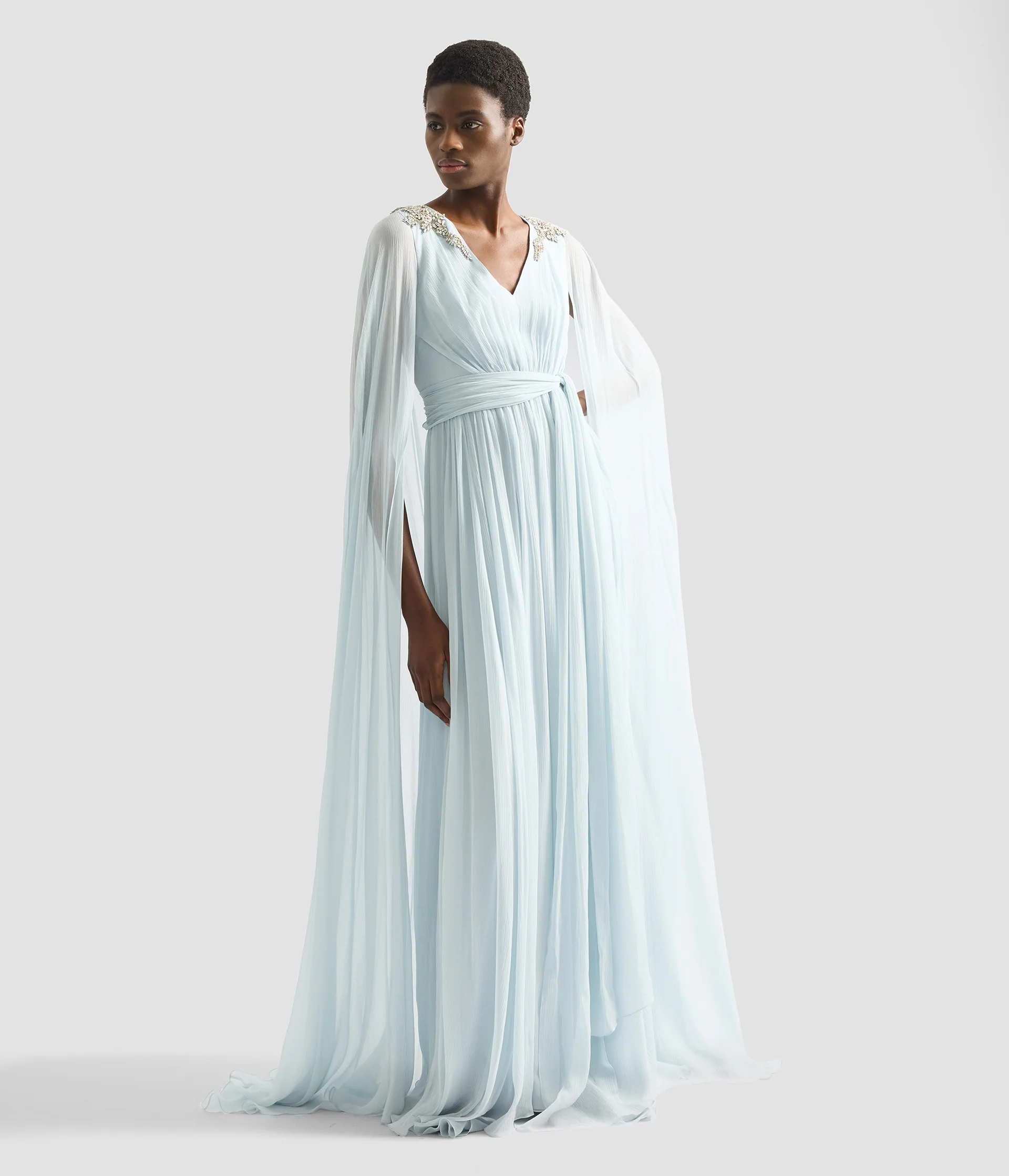 Embellished Silk Creponne Gown - Image 2