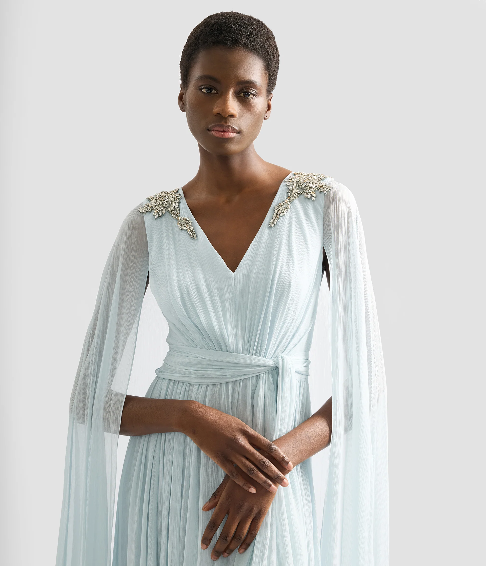 Embellished Silk Creponne Gown - Image 4